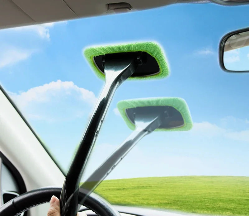Auto-Fensterreinigung – Mikrofasertuch mit Teleskopgriff für innen & außen