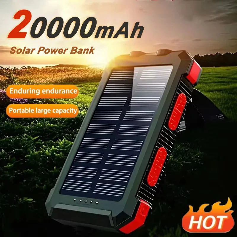 Wasserdichte Solar-Powerbank 20.000 mAh – LED & Schnellladung
