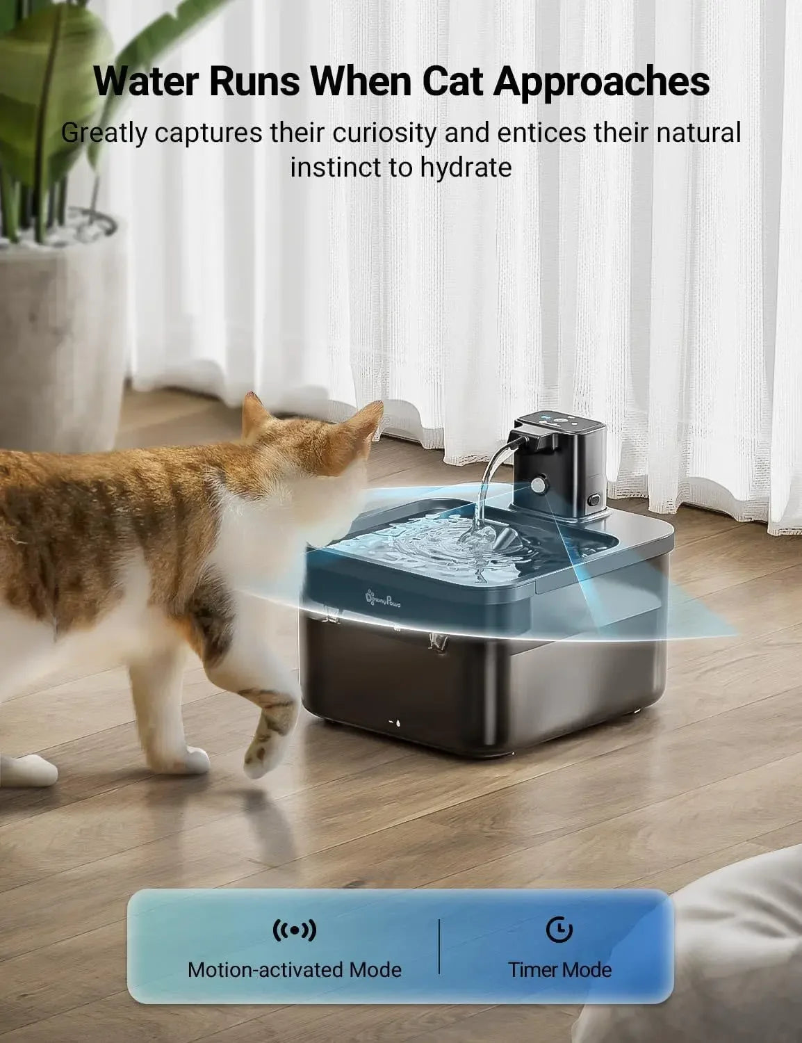 Automatischer Katzenbrunnen 2.2L mit Sensor & Batterie
