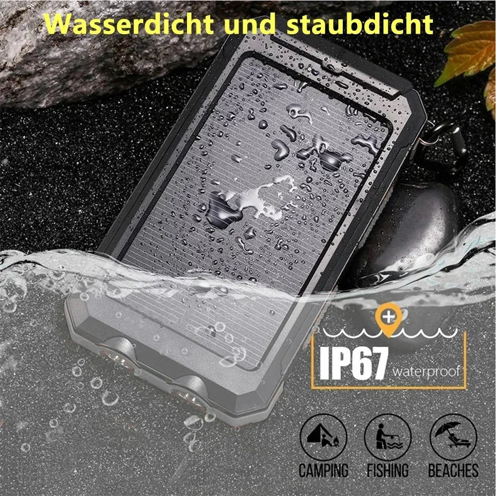 Solar-Powerbank 20.000 mAh – Outdoor mit LED-Taschenlampe