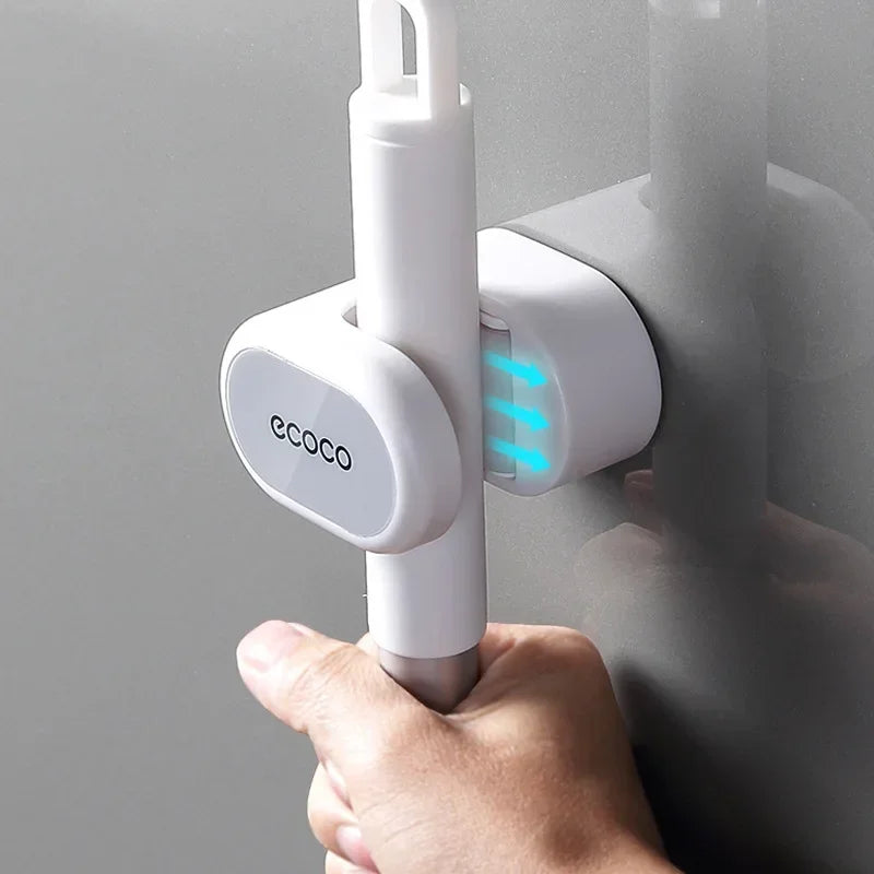 Wasserdichter Besen- & Mophalter | Starker Wandhaken ohne Bohren für Bad & Küche