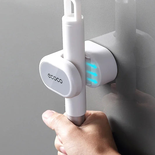 Wasserdichter Besen- & Mophalter | Starker Wandhaken ohne Bohren für Bad & Küche