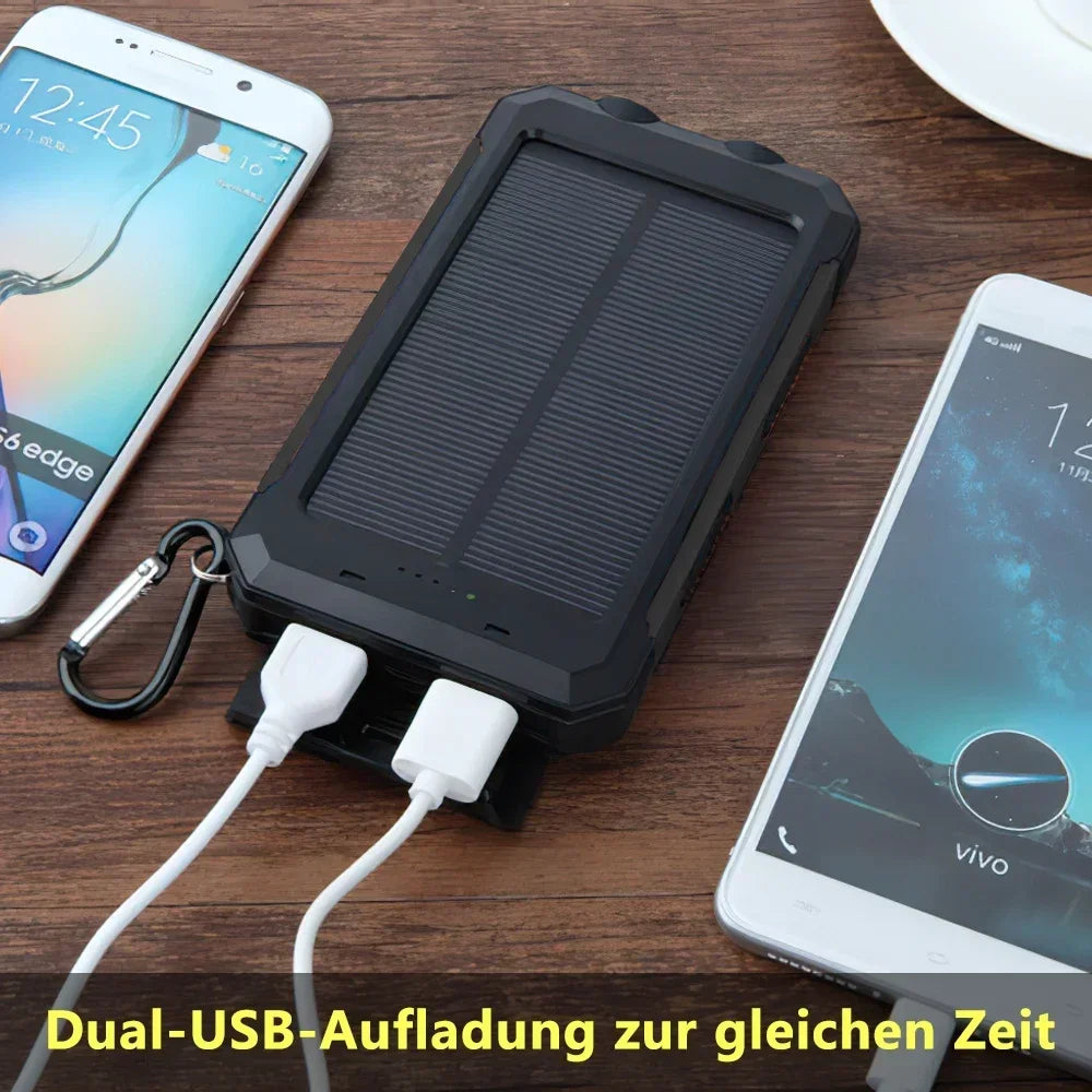 Solar-Powerbank 20.000 mAh – Outdoor mit LED-Taschenlampe