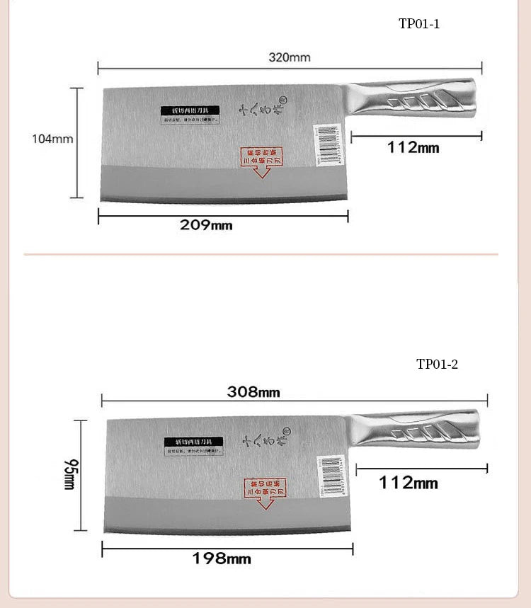 Shibazi Profi-Kochmesser aus 3-Lagen-Stahl – Fleischbeil & Hackm
