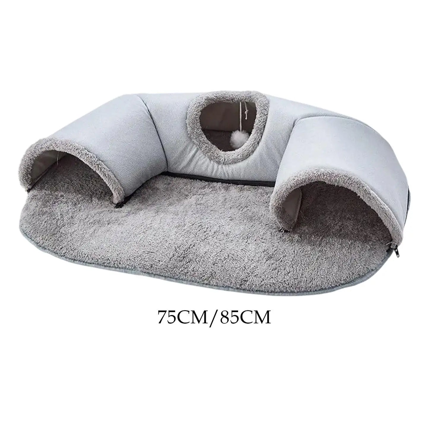 Katzen-Tunnel & Spielteppich – 2-in-1 Kriech- & Spielhöhle für Katzen