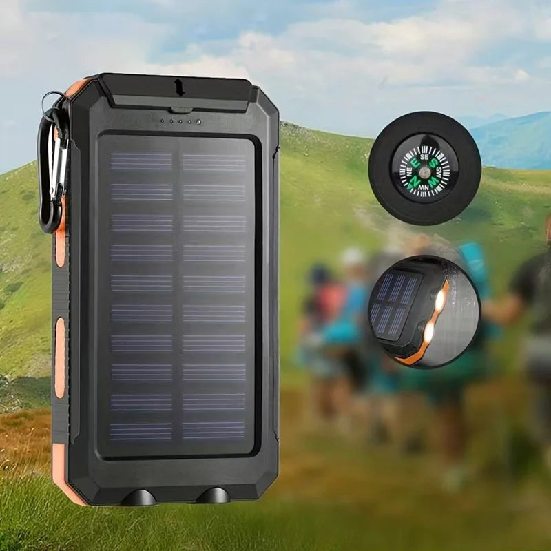 Wasserdichte Solar-Powerbank 20.000 mAh – LED & Schnellladung